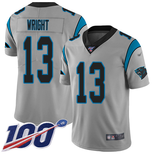 Carolina Panthers Limited Silver Youth Jarius Wright Jersey NFL Football 13 100th Season Inverted Legend